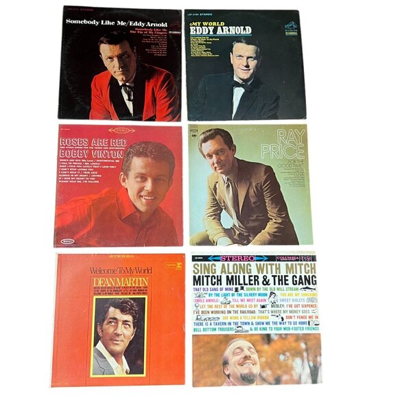 Lot of 6 Vtg LPs: Eddy Arnold/Bobby Vinton/Ray Price/Dean Martin/Mitch Miller - Picture 14 of 14